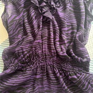 Miley Cyrus & Max Azria Purple Zebra Blouse
